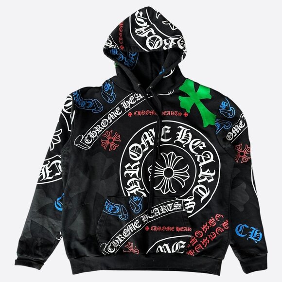Chrome Hearts Black & Multicolor Stencil Hoodie - Picture 1 of 7